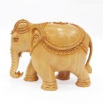 Wooden elephant solid with carving