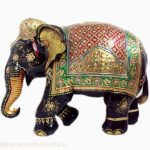 Hand painted Wooden Elephant Statue