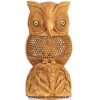 Wooden owl statue carving