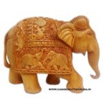 Wooden elephant fine carving