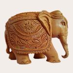 Cedar Wood Elephant Carving
