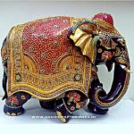 Elephant statue emboss painted
