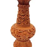 Wooden Flower pot floral carving