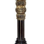 Wooden ashoka pillar metallic gold