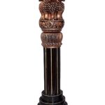 Wooden ashoka pillar metallic copper